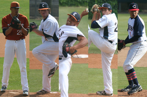 From left to right: Oscar Gomez, Matt Fitzgerald, Luis Saballos, Christopher Holden, and Carlos 