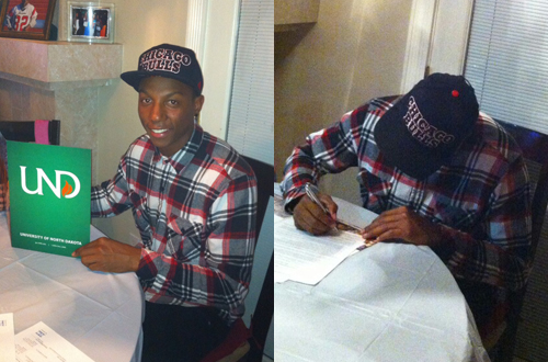 Freshman Charles Flowers recently signed with the University of North Dakota.
