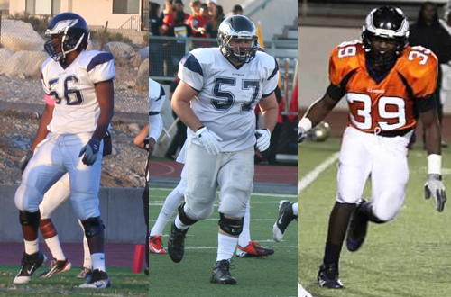 From left to right. Sophomore's Byron Smith and Philip Romano along with freshman Ryan Solomon are the first three Owls from the 2013 season to sign scholarship offers. Smith Photo By: Natalia Ponce, Romano Photo By: Jerrika Ramirez, and Solomon Photo By: Doug Bergen.