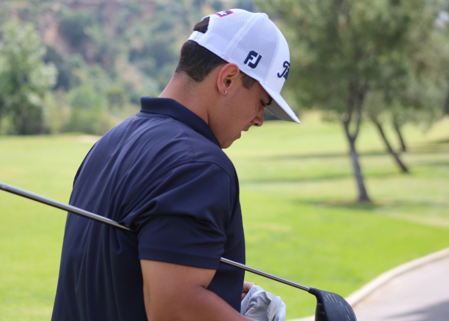 Matt Ramirez after teeing off on the 6th hole.