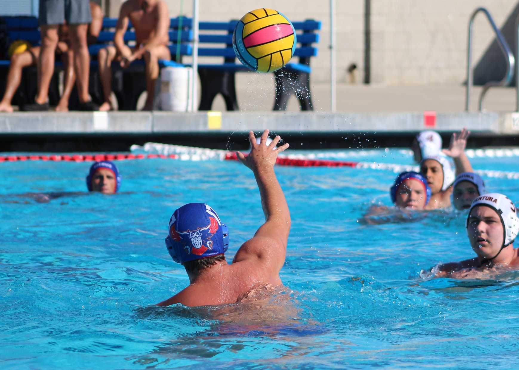 Chantz Gladden passes the ball to a teammate.