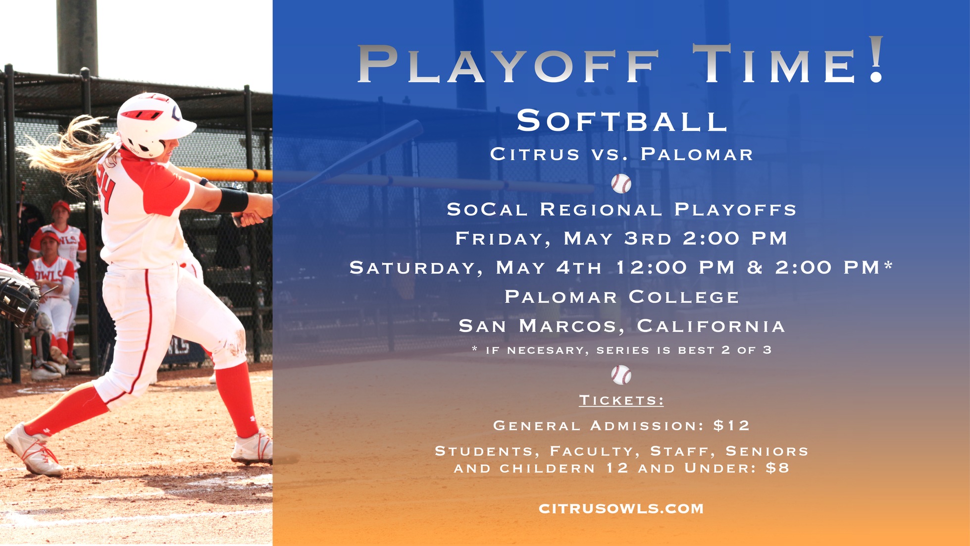 Owl Softball Kicks Off SoCal Regional Playoffs on Friday at Palomar