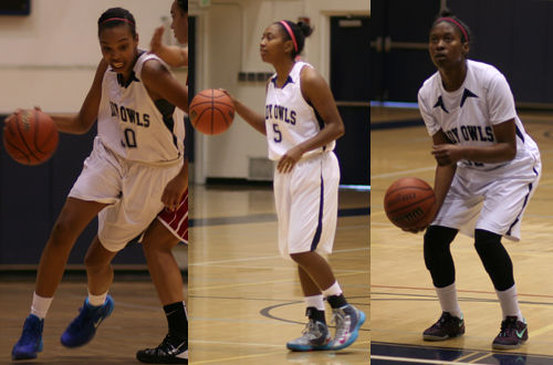 Sophomores Jaelyn Wilson, Taylor Jackson, and Olivia Montgomery, all earned 1st team All-WSC South honors. Photos by: Ariana Cordero