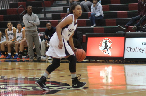 Sophomore Tyvette White got her first double-double of the 2014-2015 season in Citrus' loss at Santa Monica. Photo By: Natalia Ponce