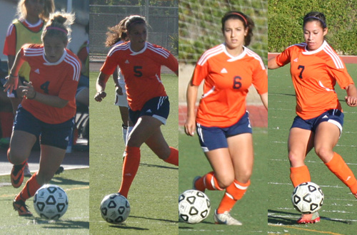 Fresehmen Rebekah Evans, Kacie Licata, Jessie Gener, and Cindy Ramirez were all named All-WSC South 1st team.
