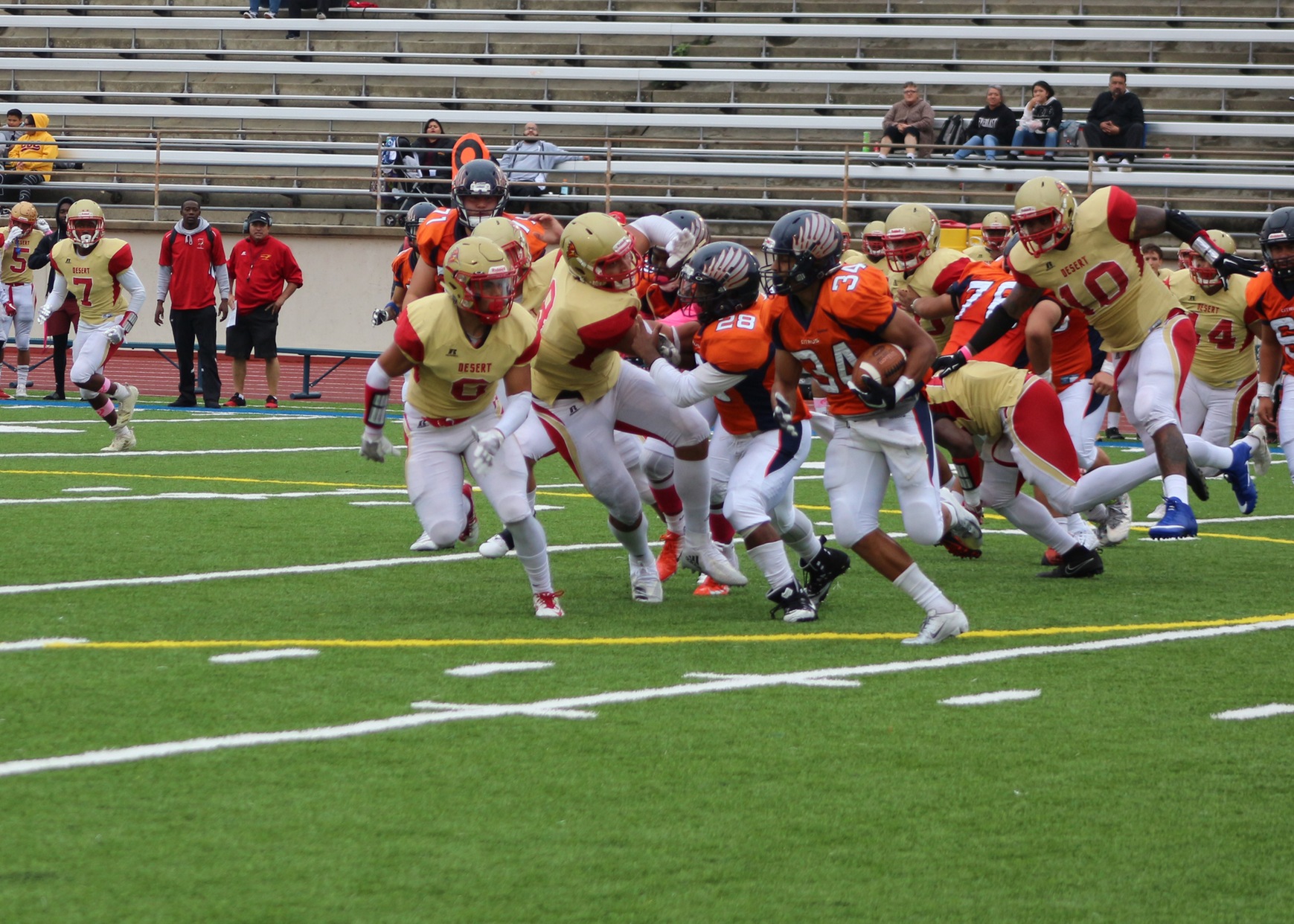 Marcus Knight prepares to turn the corner vs Compton College earlier this season. Image: Treyvon Watts-Hale
