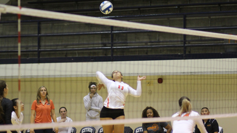 Freshman Julia Verduzco had a season high 11 digs in Citrus' win at Glendale. Photo By: Grazia Watkins