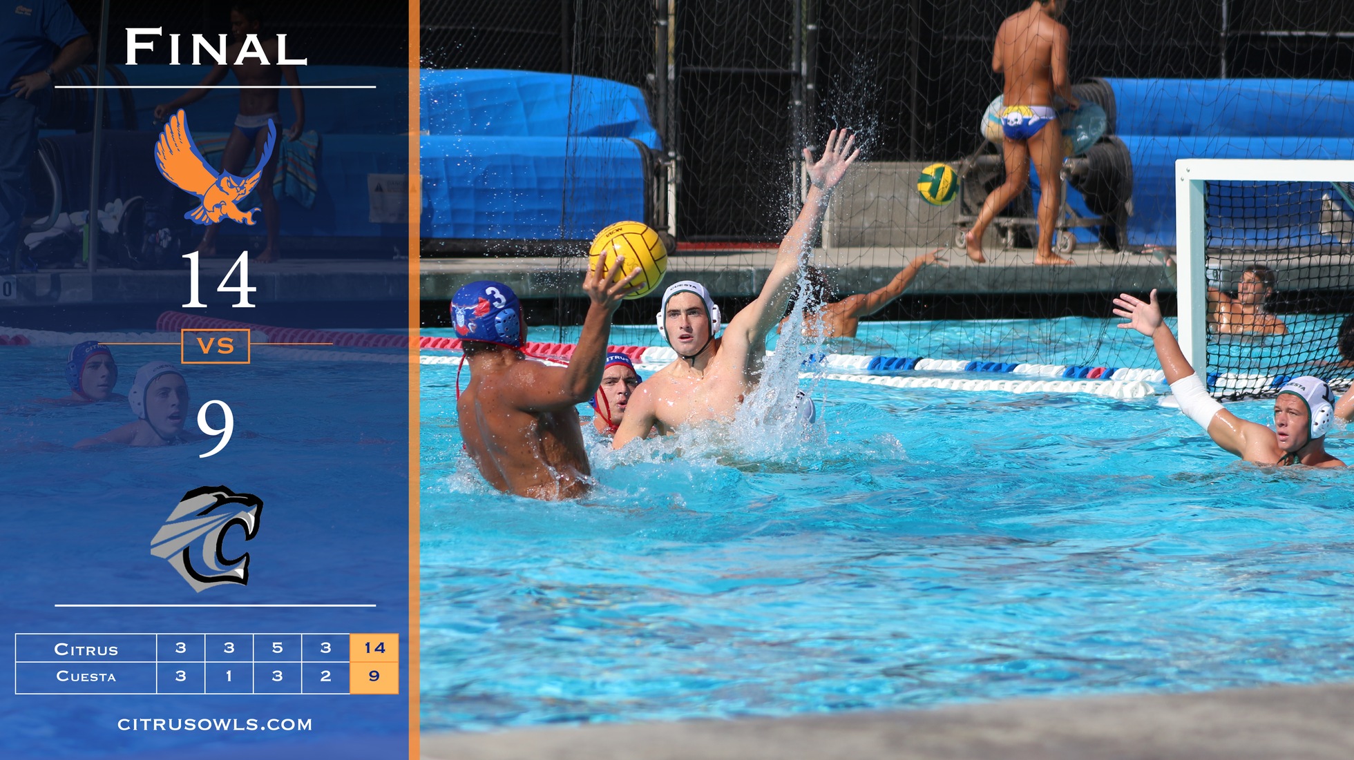 Men's Polo Handles Visiting Cuesta 14-9 in WSC Conference Semi-Final